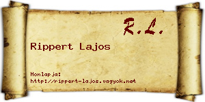Rippert Lajos névjegykártya